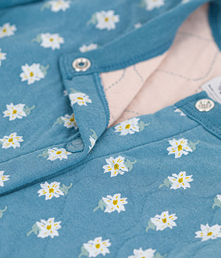 C&aacute;rdigan estampado de tejido t&uacute;bico acolchado de ni&ntilde;a azul/multicolor