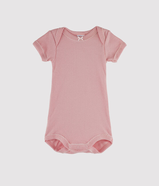 Body de manga corta para bebé niña rosa CHARME