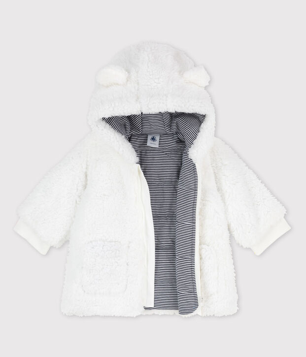Abrigo de sherpa suave de beb&eacute;. blanco