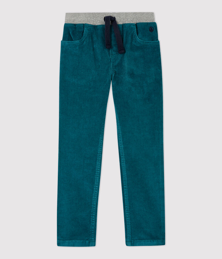 Pantal&oacute;n de corte normal de terciopelo de ni&ntilde;o verde