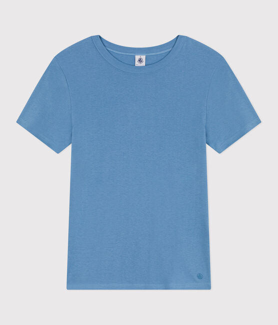 Camiseta Icónica lisa de algodón para mujer azul ALASKA