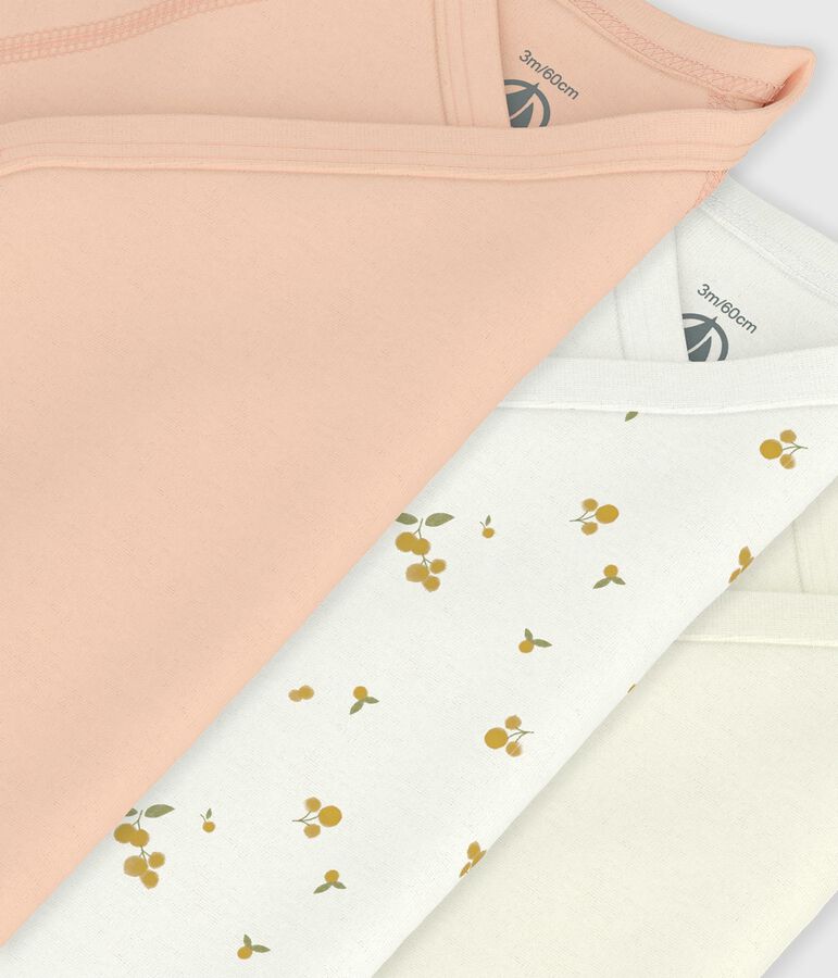 Juego de bodies cruzados y estampados de manga corta de algod&oacute;n para beb&eacute; variante 1