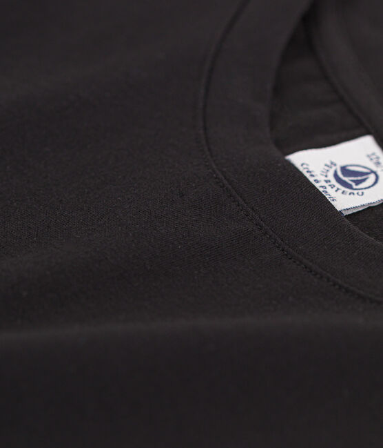 Camiseta LA RECTA de algodón con cuello redondo para mujer negro BLACK
