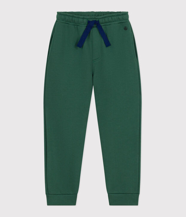 Pantal&oacute;n infantil de jogging liso de algod&oacute;n verde