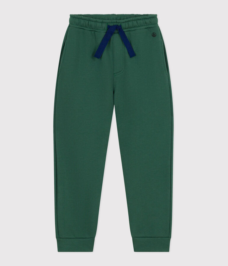 Pantal&oacute;n infantil de jogging liso de algod&oacute;n verde WILLOW
