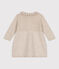 Vestido de manga larga de punto tricotado de algodón para bebé beige MONTELIMAR CHINE
