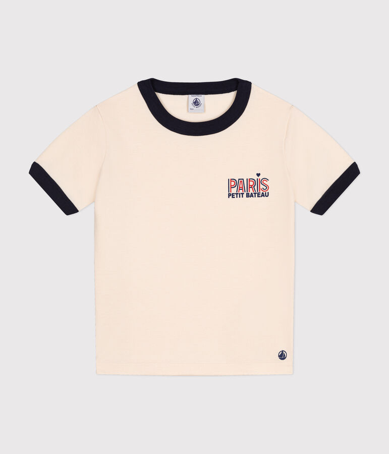 Camiseta de punto para ni&ntilde;o crudo