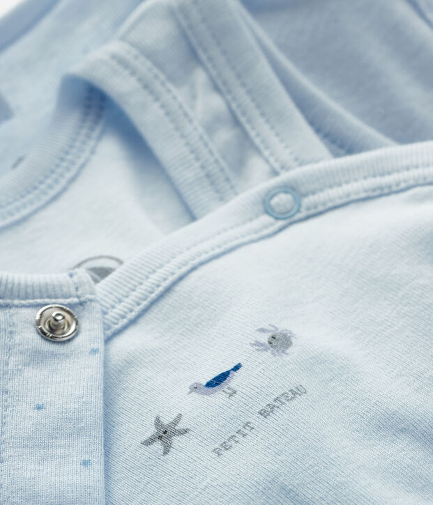 Conjunto para beb&eacute; de dos piezas de punto azul/azul
