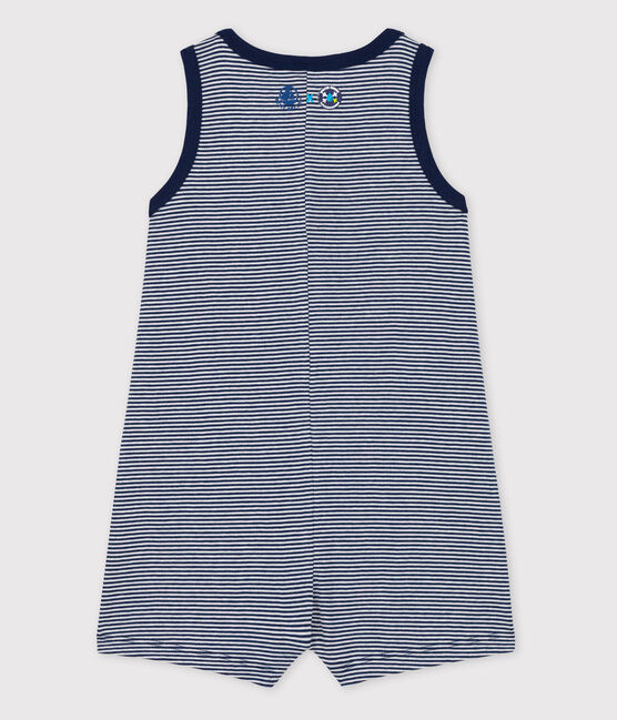 Mono Bebé Petit Bateau x Water Family azul MEDIEVAL/blanco MARSHMALLOW