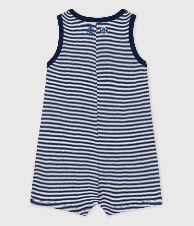 Mono Beb&eacute; Petit Bateau x Water Family azul/blanco