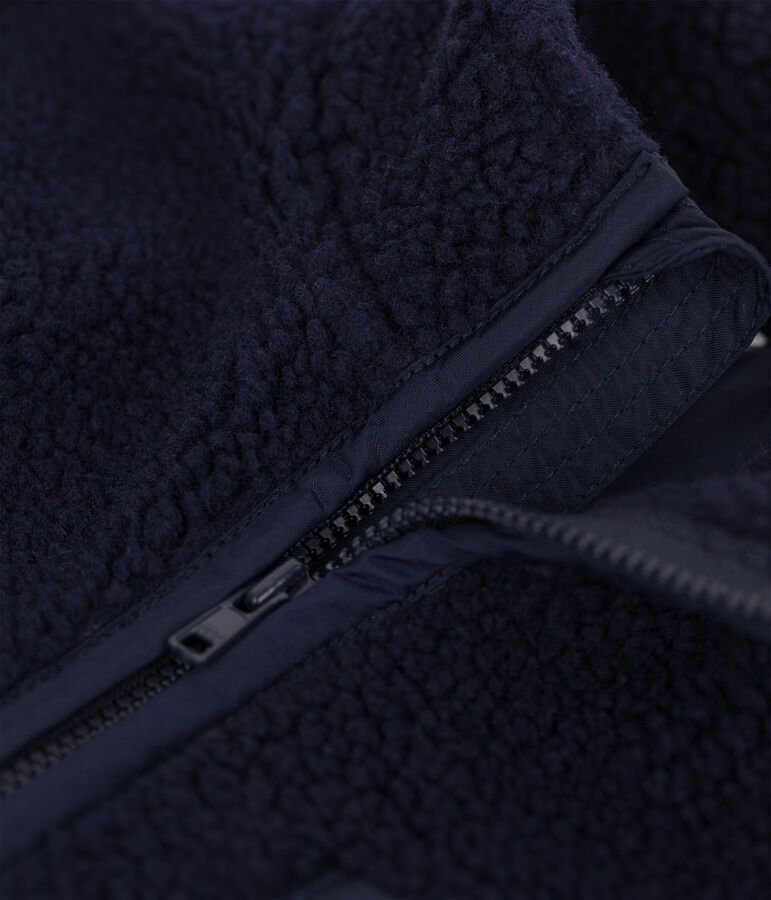 Chaqueta de sherpa reciclada para beb&eacute; azul SMOKING