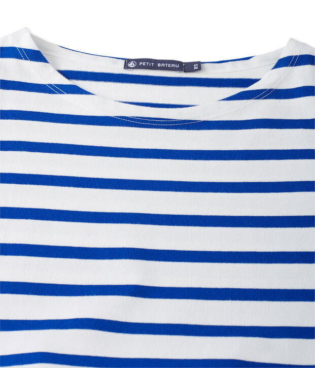 Robe femme trompe l'&oelig;il blanco/azul