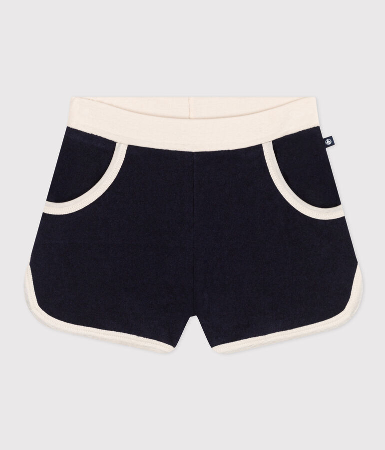 Shorts de rizo para ni&ntilde;a azul