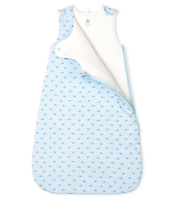 Saco de punto para bebé azul FRAICHEUR/blanco MULTICO