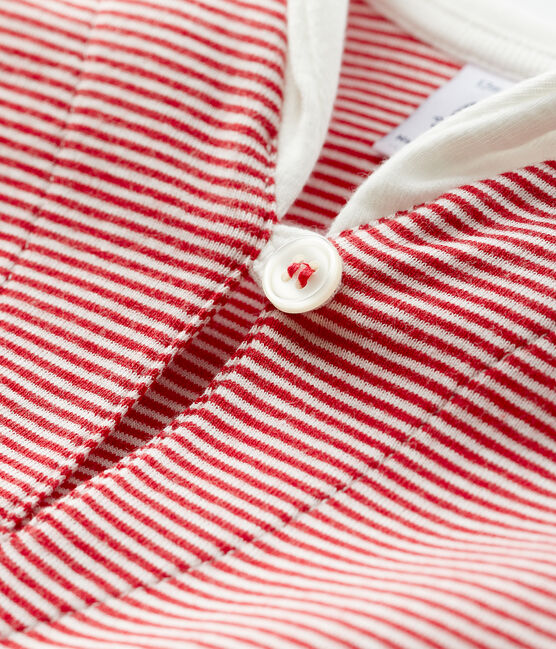 Camiseta mil rayas para bebé niño rojo TERKUIT/blanco MARSHMALLOW