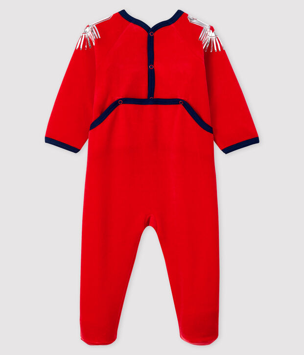 Pelele de terciopelo para beb&eacute; rojo