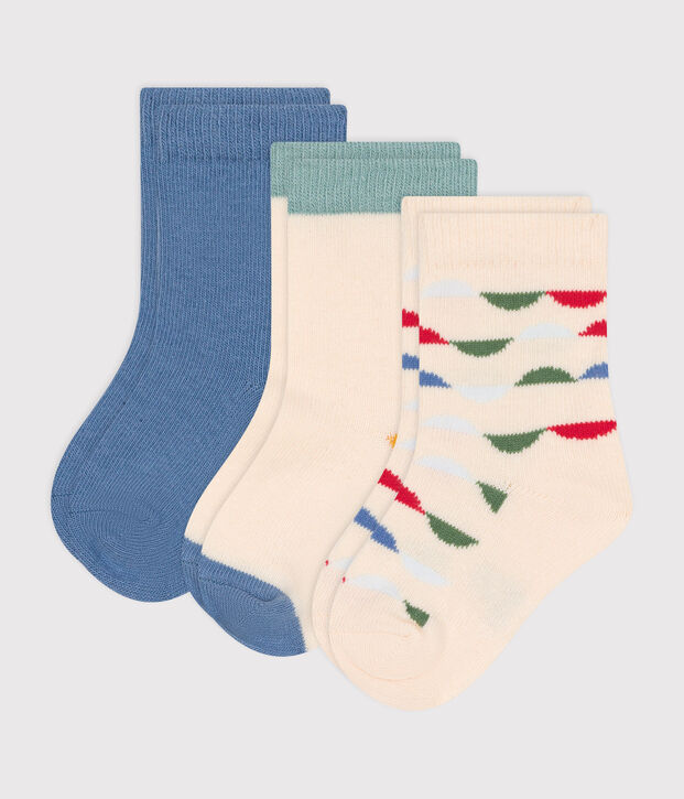 3 pares de calcetines de algod&oacute;n multicolores para beb&eacute; multicolor