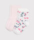 2 pares de calcetines de algodón con estampado de flores para bebé