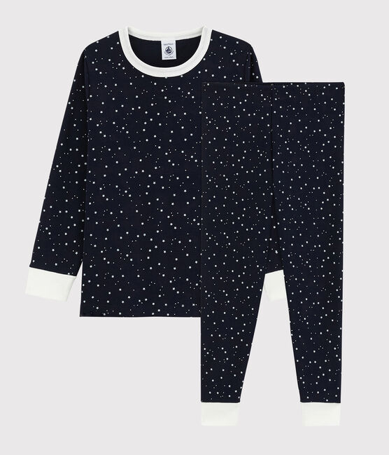 Pijama con estrellas unisex de punto azul SMOKING/blanco MARSHMALLOW