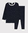 Pijama con estrellas unisex de punto azul SMOKING/blanco MARSHMALLOW