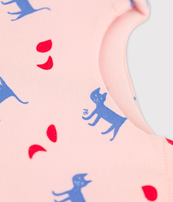 Saco de dormir con estampado de algodón de bebé rosa MINOIS/blanco MULTICO