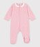 Pijama de terciopelo con cuello y estampado de flores para beb&eacute; rosa/multicolor