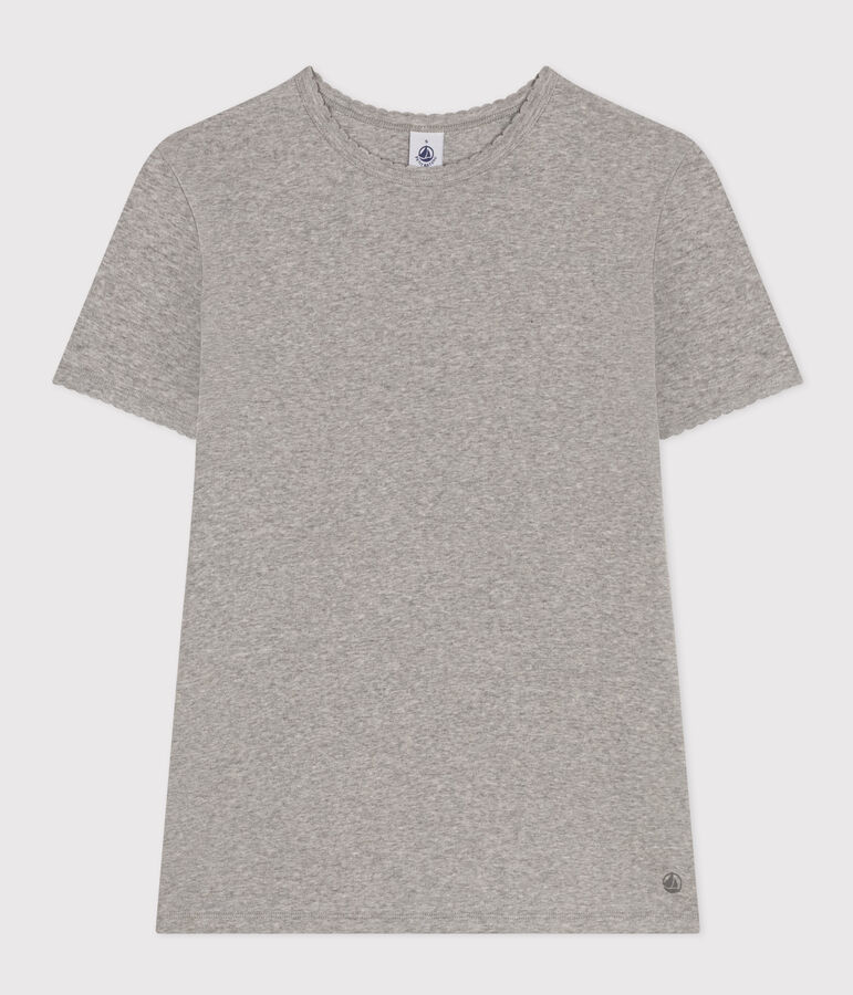 Camiseta L'ICONIQUE de algod&oacute;n de punto cocotte para mujer gris