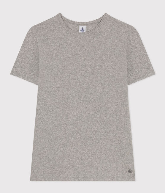 Camiseta L'ICONIQUE de algodón de punto «cocotte» para mujer gris CHATON CHINE