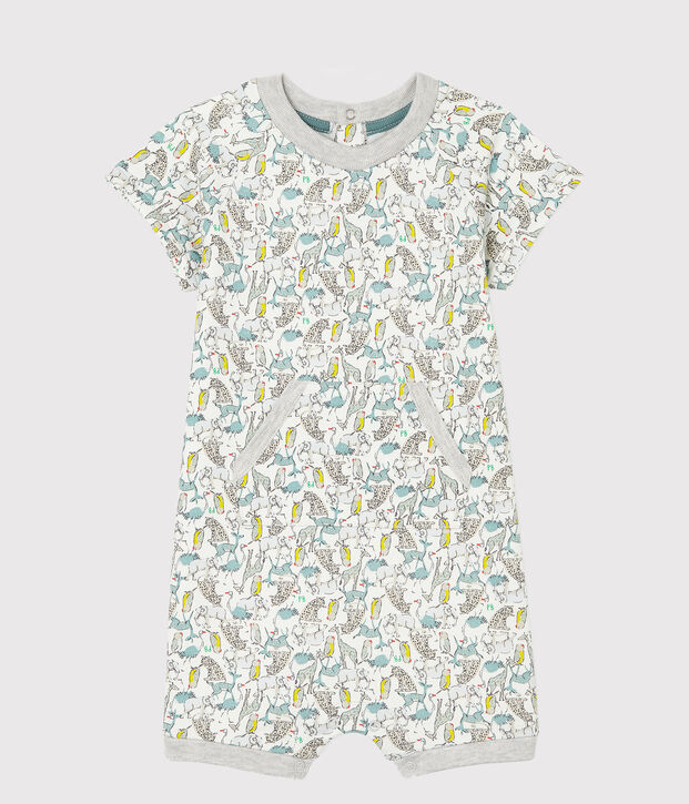 Mono corto estampado para beb&eacute; ni&ntilde;o blanco/multicolor