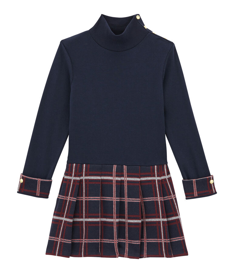 Vestidobi-materiapara ni&ntilde;a azul SMOKING/blanco MULTICO