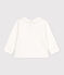 Blusa de algodón de manga larga para bebé blanco MARSHMALLOW
