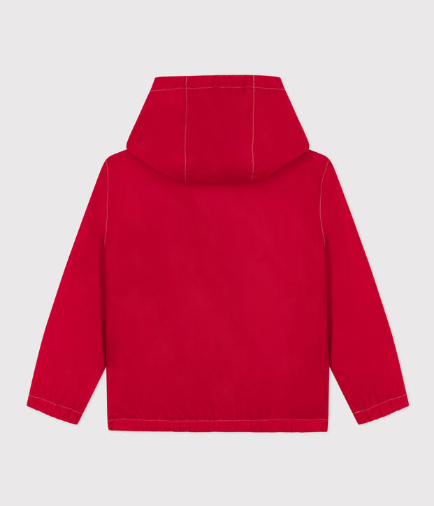 Cortavientos de material reciclado para ni&ntilde;o/ni&ntilde;a rojo