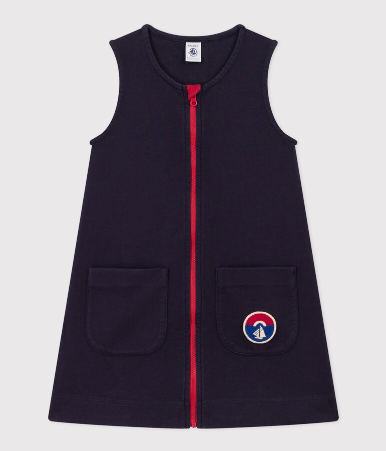 Vestido de algod&oacute;n sin mangas para ni&ntilde;a azul