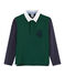 Polo de rugby para niño verde SOUSBOIS/azul SMOKING