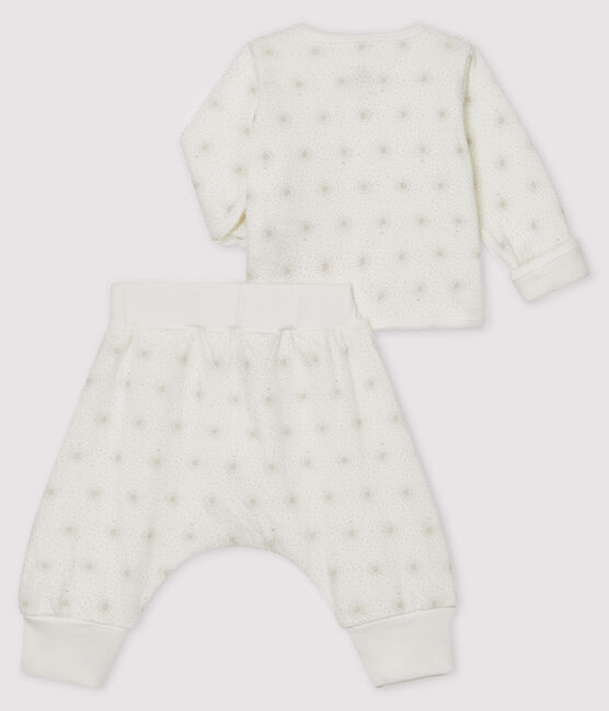 Conjunto de dos piezas para bebé de túbico blanco MARSHMALLOW/beige PERLIN