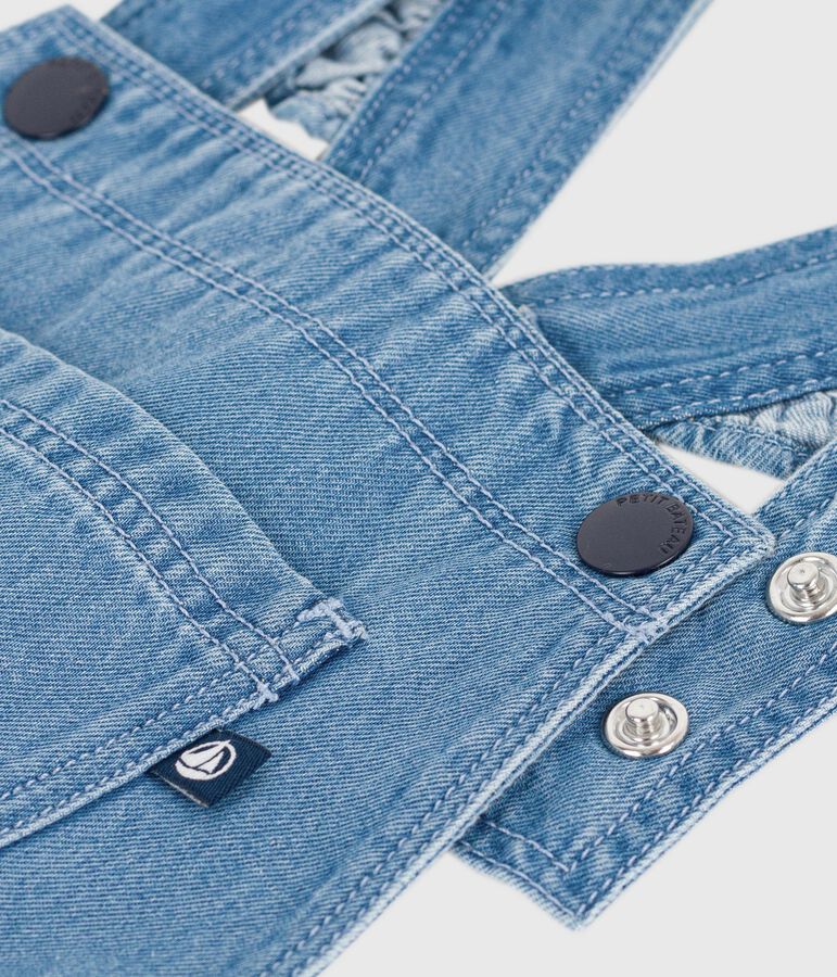 Pichi infantil de algod&oacute;n azul DENIM CLAIR