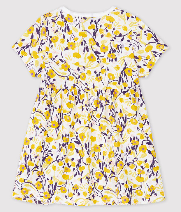 Vestido de manga corta para beb&eacute; ni&ntilde;a blanco/multicolor