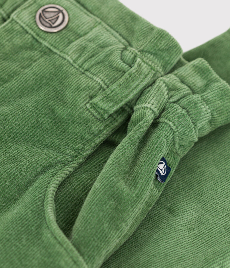 Pantal&oacute;n de terciopelo para ni&ntilde;a verde PALMERAIE
