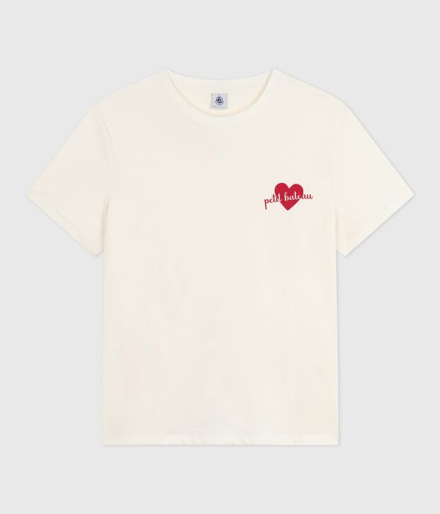 Camiseta Recta de algod&oacute;n de manga corta para mujer MILK