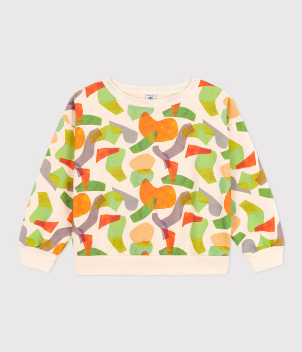 Sudadera estampada de mulet&oacute;n para ni&ntilde;o crudo/multicolor