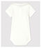 Body con cuello bordado de algodón de bebé niño blanco MARSHMALLOW