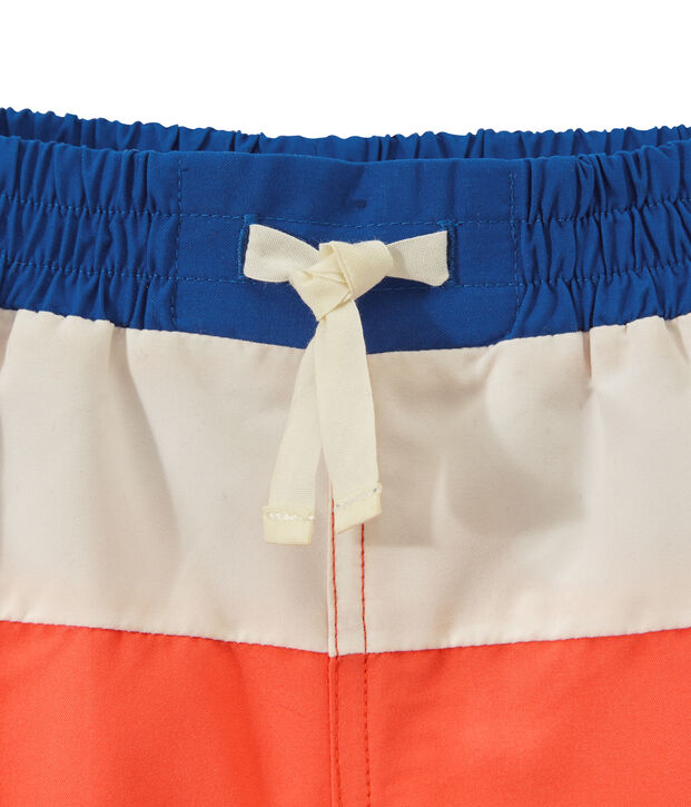 short de ba&ntilde;o para ni&ntilde;o tricolor naranja/blanco/azul
