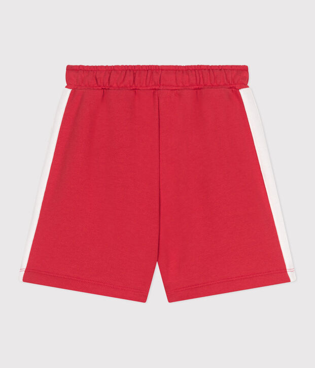 Bermudas cortas infantiles de algod&oacute;n liso rojo