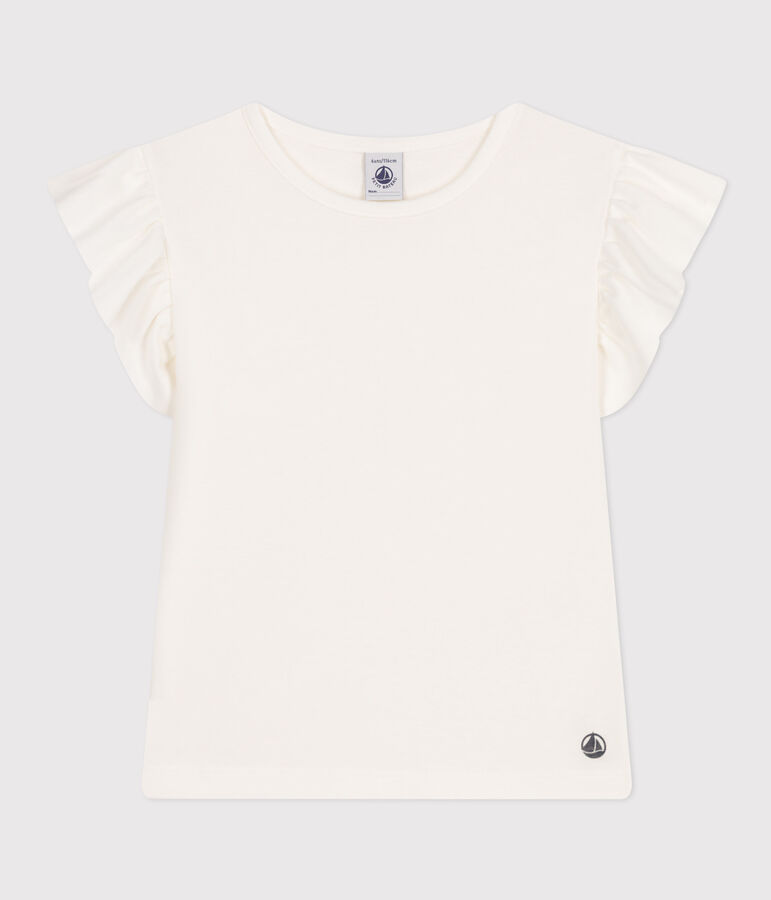Camiseta de algod&oacute;n para ni&ntilde;a blanco