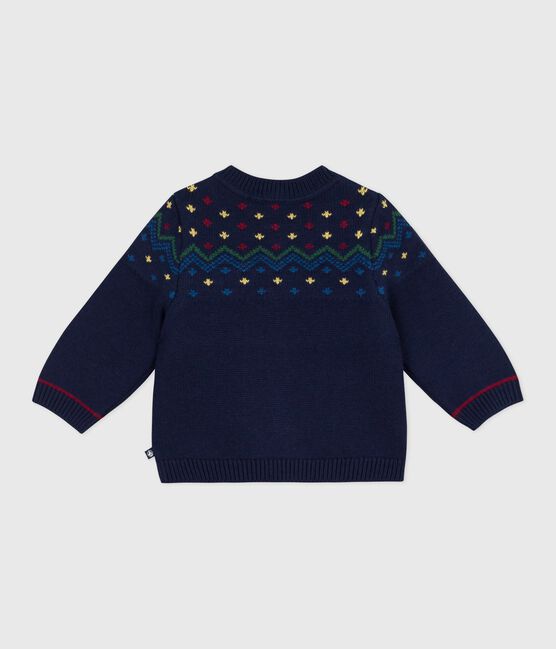 Jersey de lana y algodón con estampados para bebé azul SOIR/ MULTICO