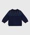 Jersey de lana y algodón con estampados para bebé azul SOIR/ MULTICO