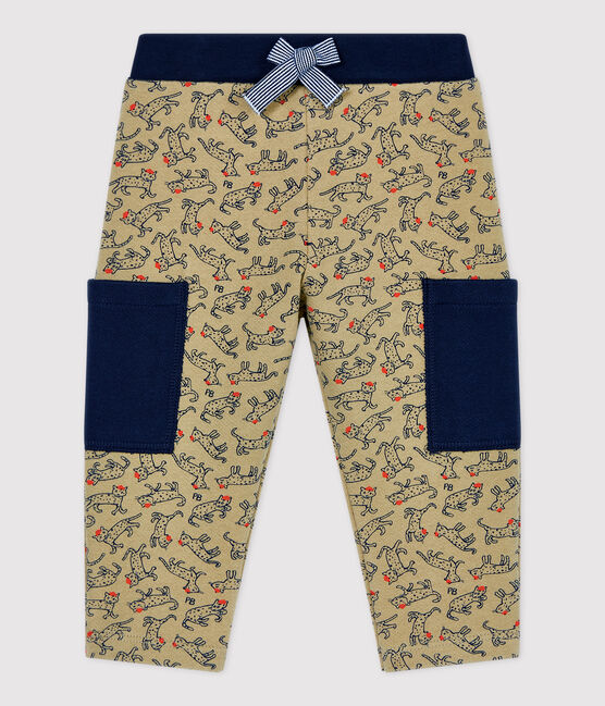 Pantalón de muletón de bebé. beige JERRYCAN/ MULTICO