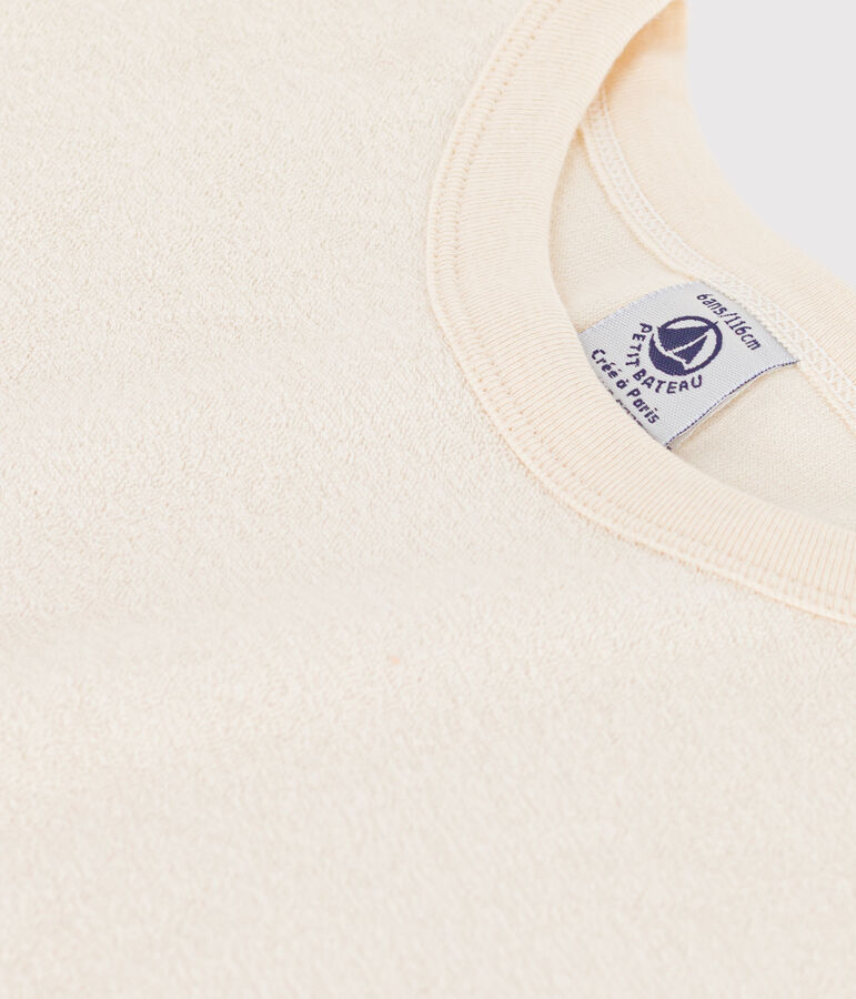 Camiseta de rizo para ni&ntilde;o/ni&ntilde;a crudo