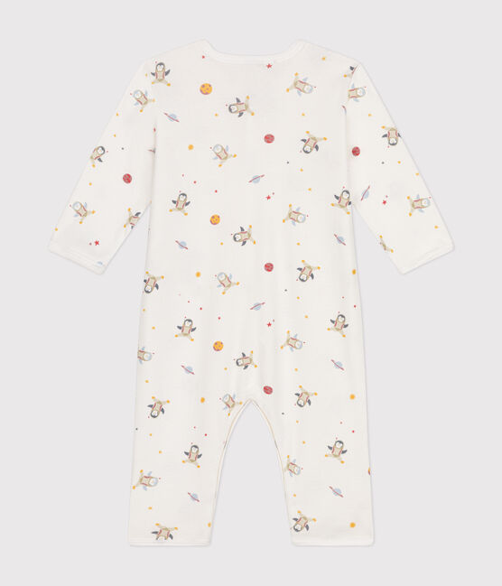 Pijama de algodón sin pies para bebé blanco MARSHMALLOW/blanco MULTICO