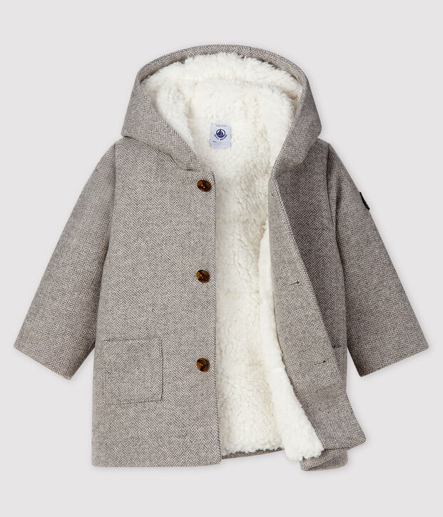 Abrigo de lana para beb&eacute; ni&ntilde;o gris